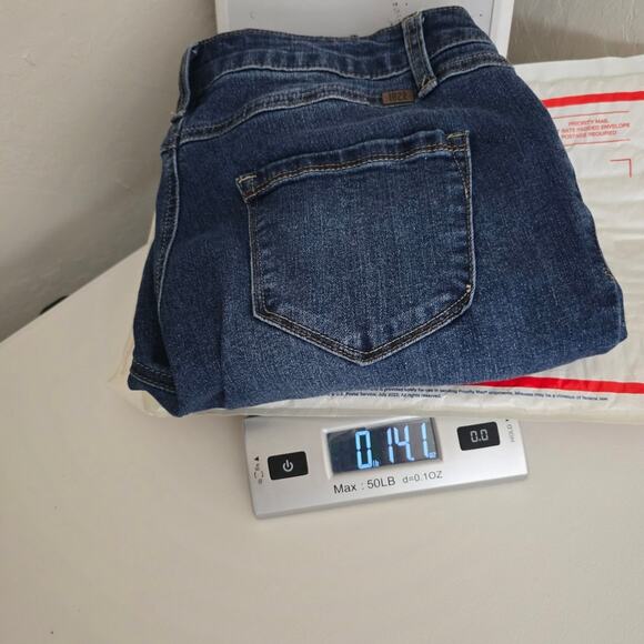 1822 Taylor Denim Cuff Denim Blue Jean Cropped Minimalist Causal Classic Size 8 - Picture 14 of 14